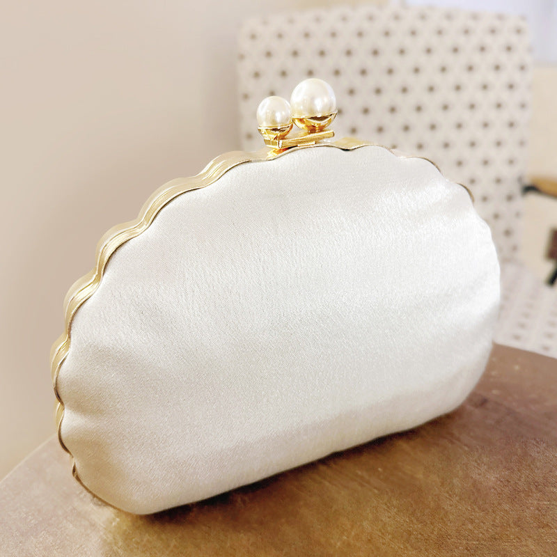 Vintage Lace Shell Evening Clutch Bag