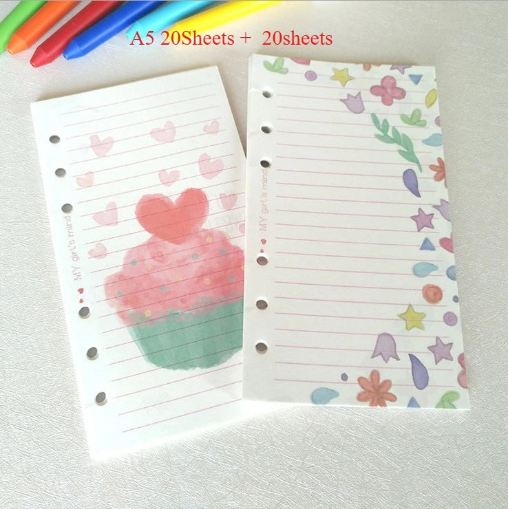 A5 A6 A7 Loose Leaf Notebook Refill Paper
