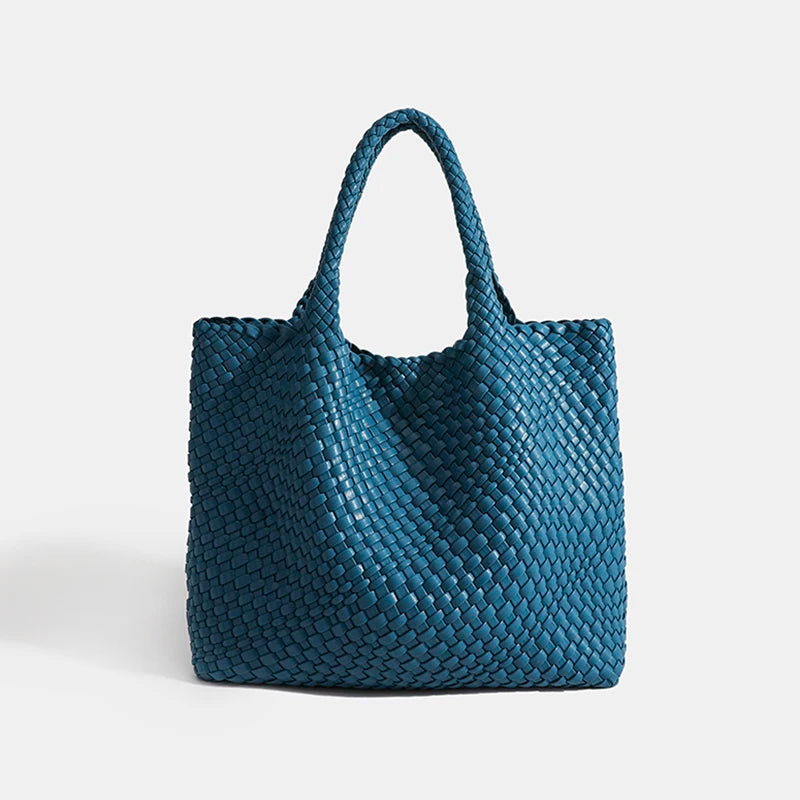 Woven PU Leather Tote Bag with Coin Purse