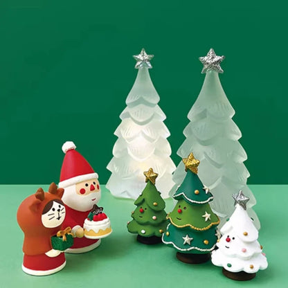 Glowing Christmas Cat Resin Figurine