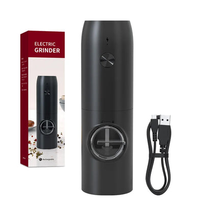 Electric Stainless Steel Spice Grinder with LED Light & Charging Base