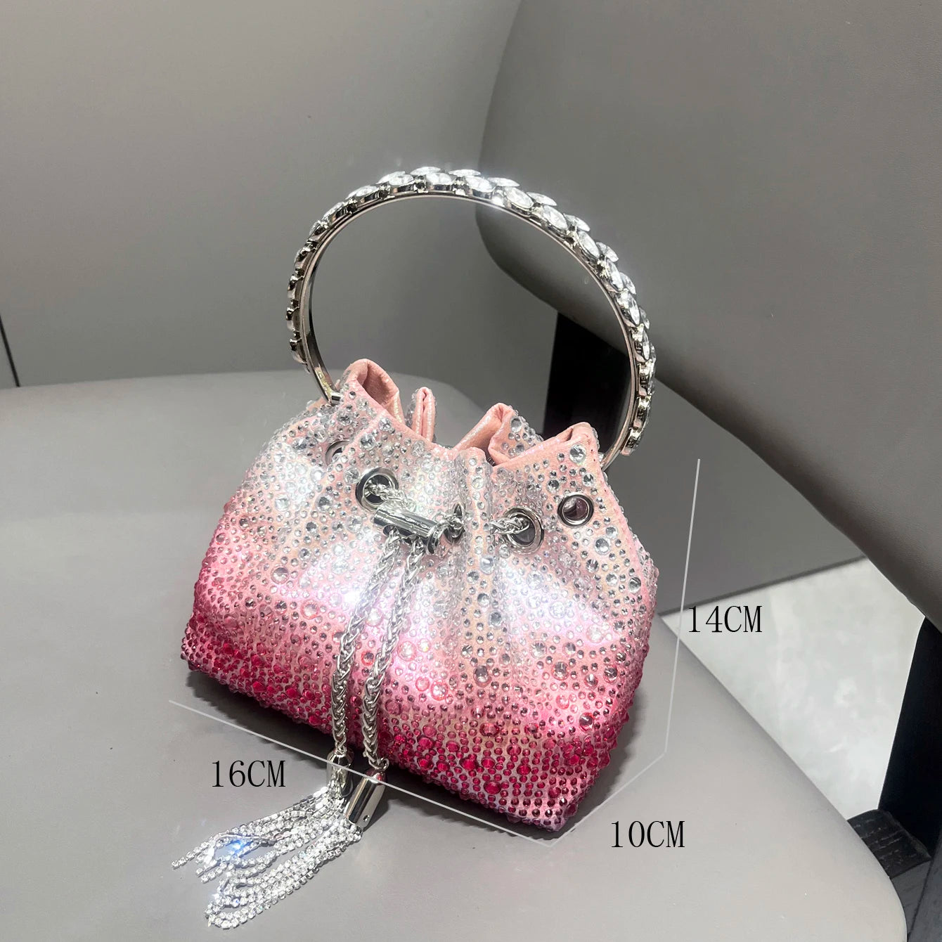 Luxury Rhinestone Bucket Evening Bag