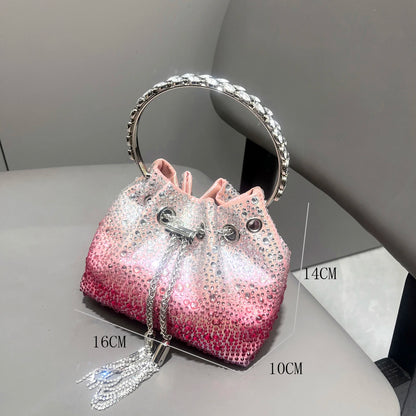 Luxury Rhinestone Bucket Evening Bag