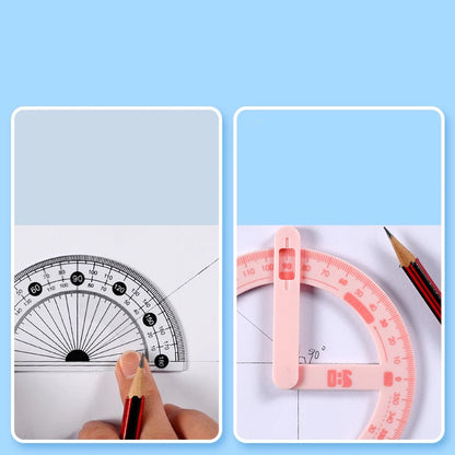 360° Rotating Angle Protractor & Geometry Ruler