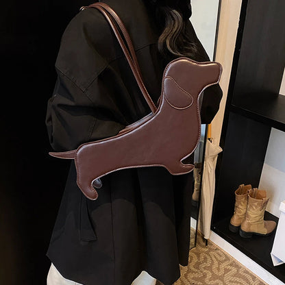 Dachshund Shaped PU Leather Shoulder Bag