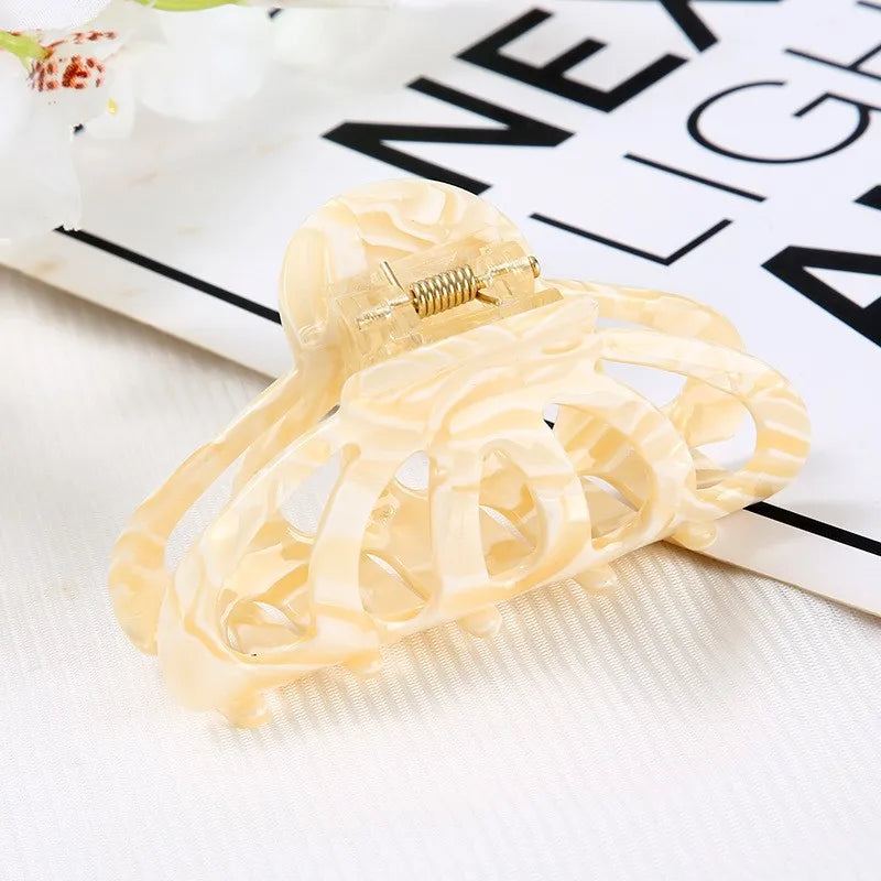 Hollow Out Acetate Crescent Hair Claw Clip