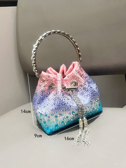 Luxury Rhinestone Bucket Evening Bag