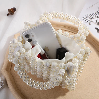 Pearl Beaded Evening Clutch Bag