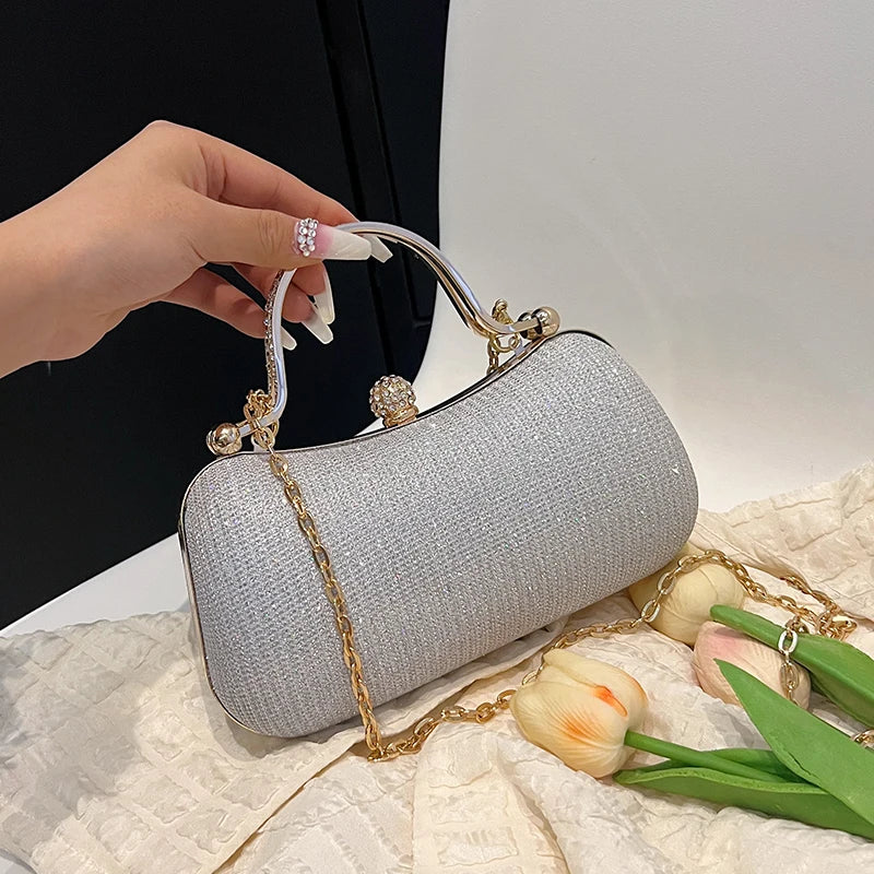 Pearl Chain Evening Shoulder Bag
