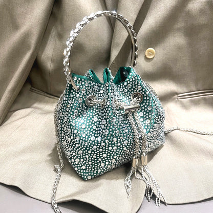 Luxury Rhinestone Bucket Evening Bag