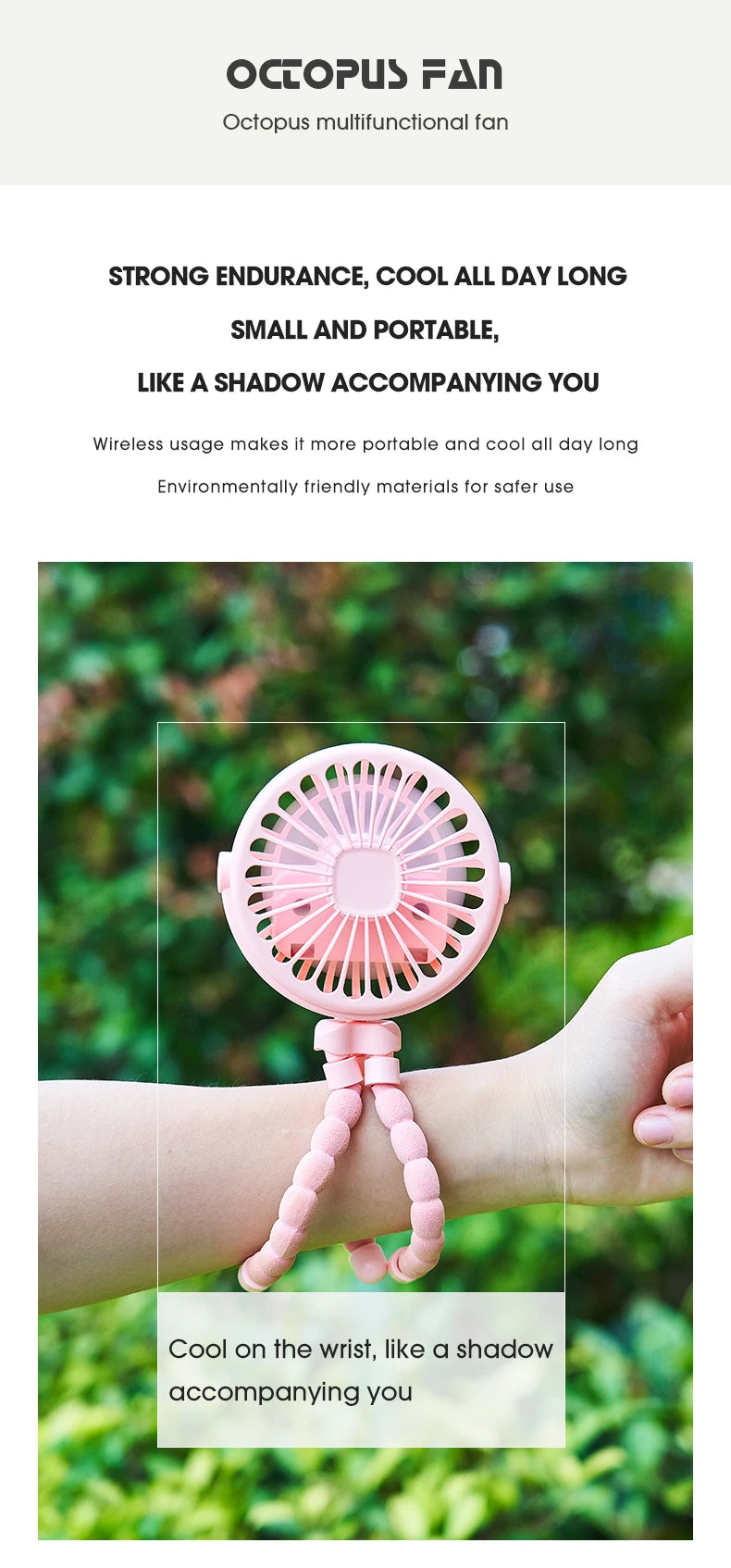 Portable Flexible Tripod Fan