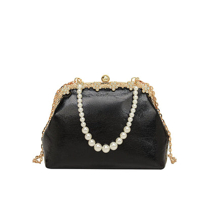 Luxury Pearl Chain Minaudière Shoulder Bag