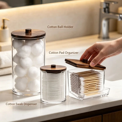 Bathroom Cotton Swab & Sundries Organizer Set