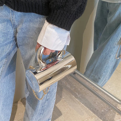 Golden Cylinder Evening Clutch