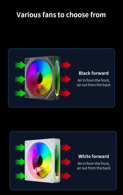 120mm ARGB Infinity Mirror Cooling Fan with PWM Control
