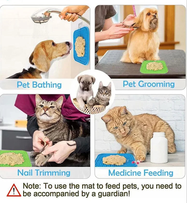 Silicone Pet Licking Mat Slow Feeder with Suction Cups