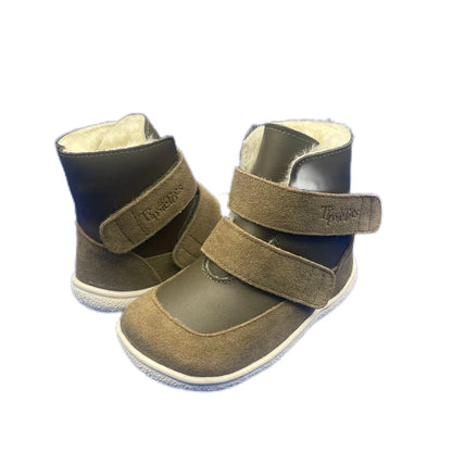 Genuine Leather Winter Barefoot Two Straps Boots