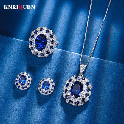 Sapphire-Style Gemstone Jewelry Set