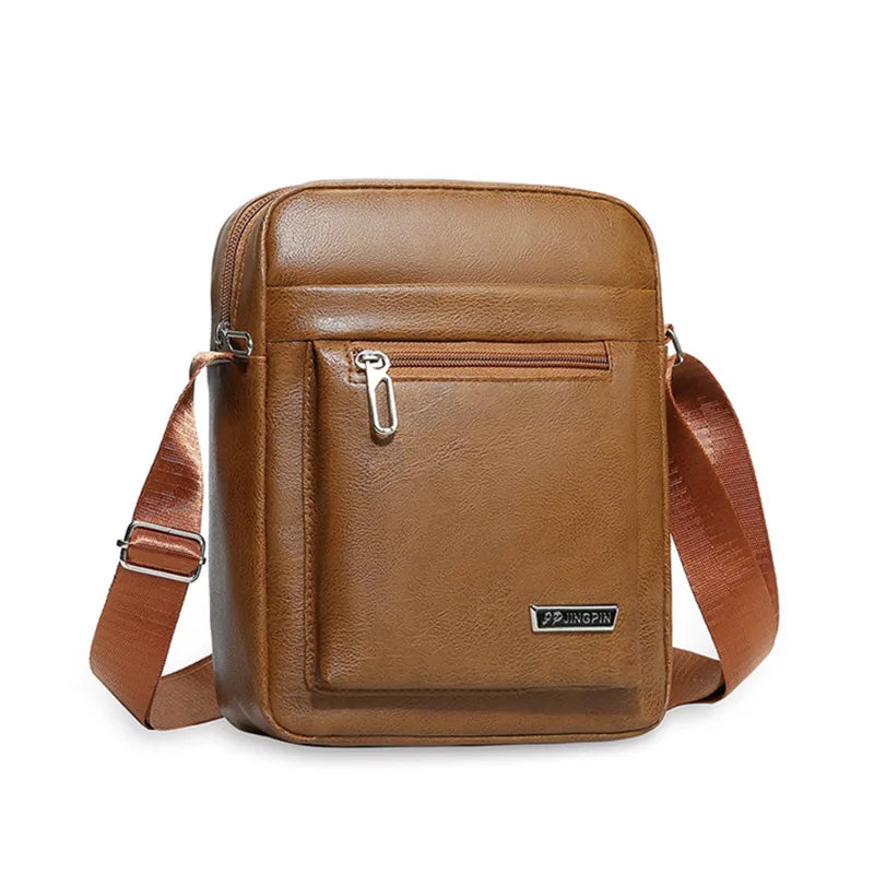 Men's Genuine Leather Crossbody Shoulder Bag