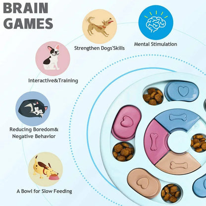 IQ Training Treat Dispenser & Slow Feeding Puzzle for Dogs and Cats