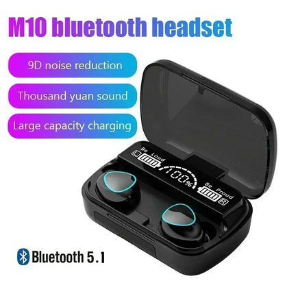 M10 TWS Bluetooth 5.3 Wireless Earbuds with LED Charging Case