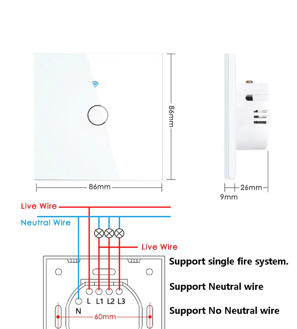 Touch Control Smart Wall Switch for Alexa & Google Home