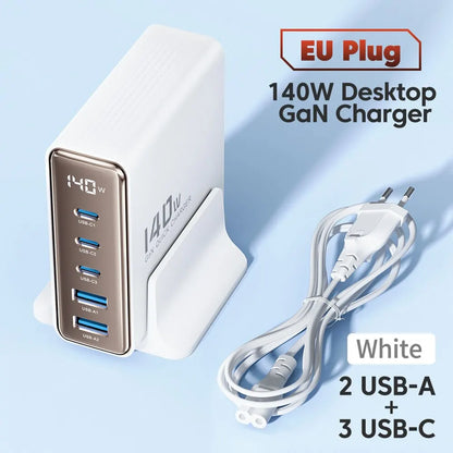140W GaN Desktop USB Charger 5-Port
