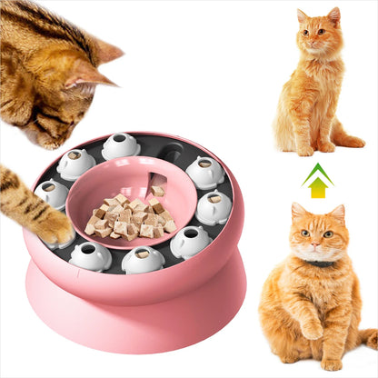 Interactive Slow Feeder Cat Bowl Puzzle Toy
