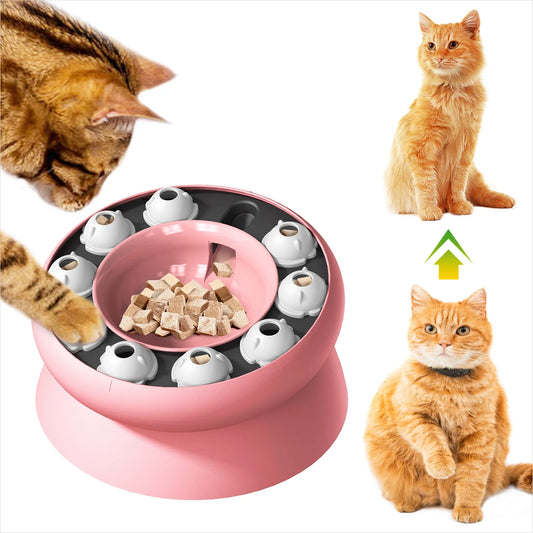 Interactive Slow Feeder Cat Bowl Puzzle Toy