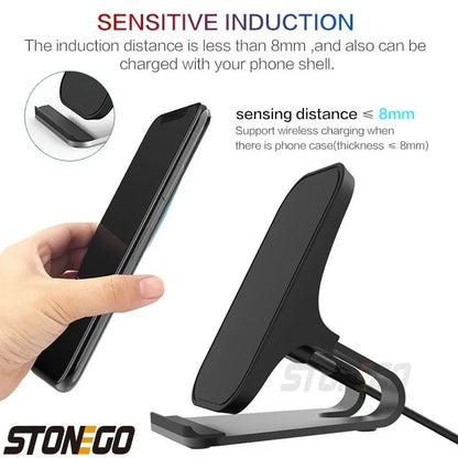 Qi Wireless Charger Stand with 10W Fast Charging
