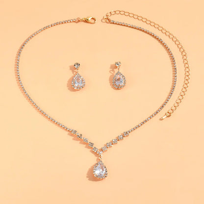 Women’s Water Drop Necklace & Earring Jewelry Set