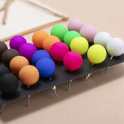12Pairs 12mm Cute Colorful Acrylic Round Beads Stud Earrings