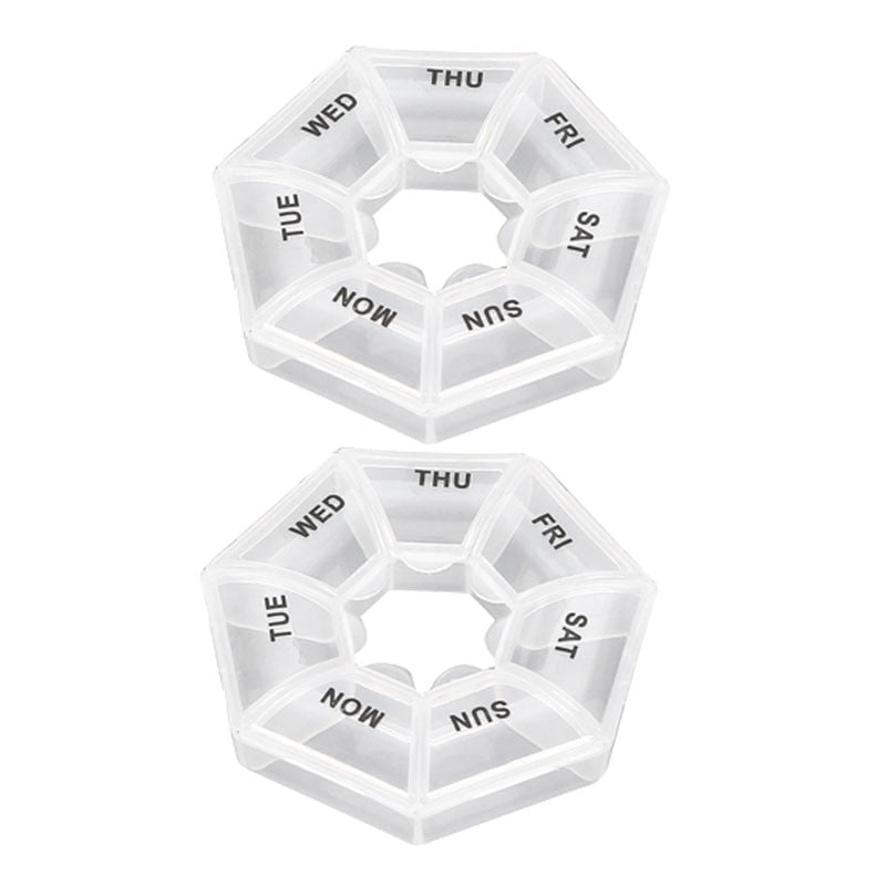 2Pcs/set Pill Case Plastic 7 Days