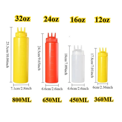 3-Hole Squeeze Condiment Bottle