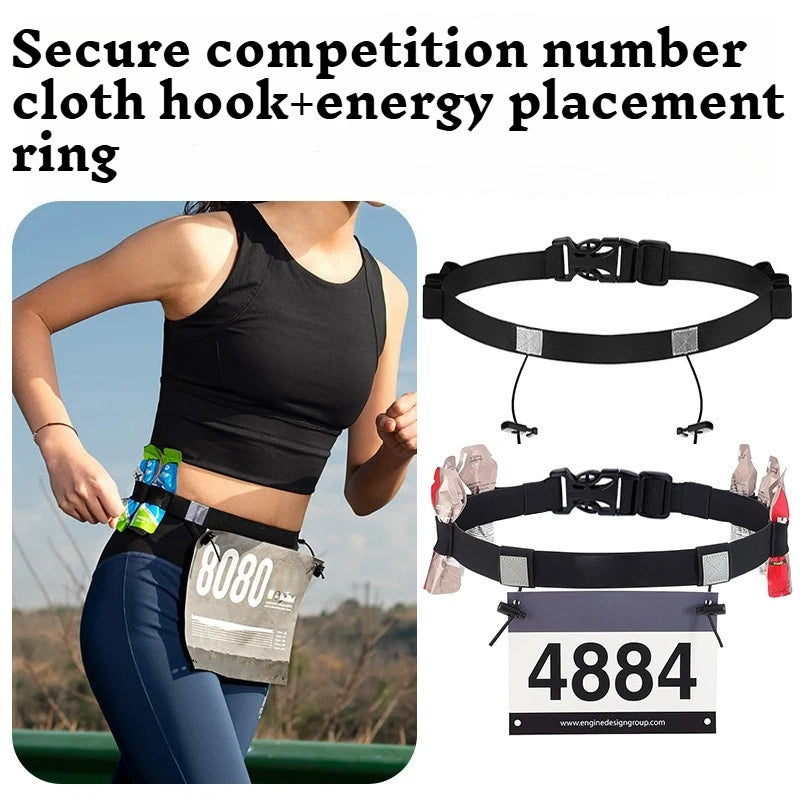 Outdoor Running Belt Marathon Race Number Belt Gym Fitness Accessories Adjustable Elastic Sports Belt