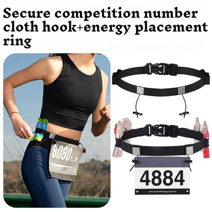 Outdoor Running Belt Marathon Race Number Belt Gym Fitness Accessories Adjustable Elastic Sports Belt