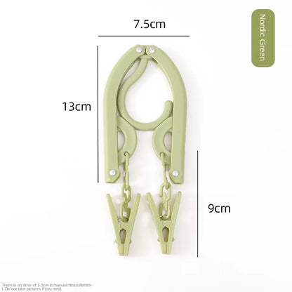Portable Folding Travel Hanger with Sock Clips