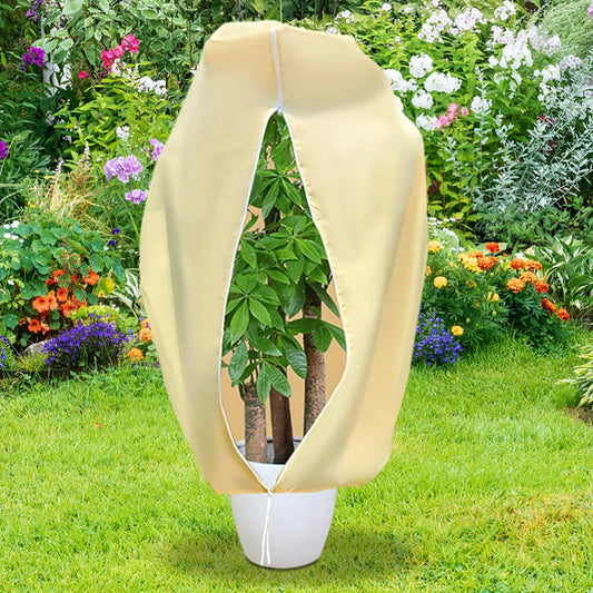 Breathable Winter Plant Protection Cover with Zipper & Drawstring