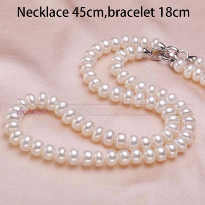 925 Silver Freshwater Pearl Wedding Jewelry Set