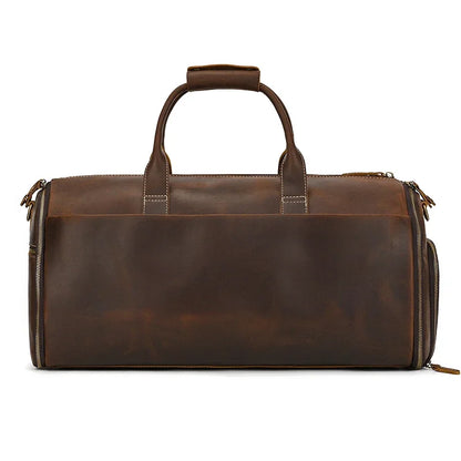 Crazy Horse Leather Travel Bag for Suits