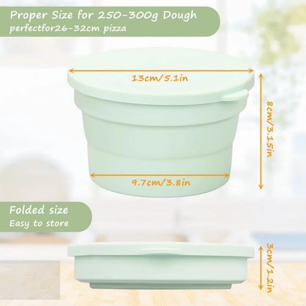 Foldable Silicone Pizza Dough Proofing Box with Lid