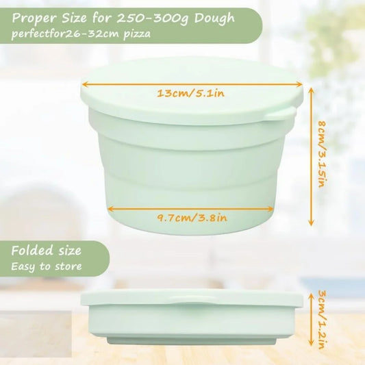 Foldable Silicone Pizza Dough Proofing Box with Lid