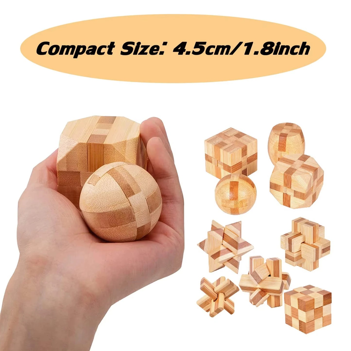 Wooden Kong Ming & Lu Ban Lock 3D Brain Teaser Puzzle
