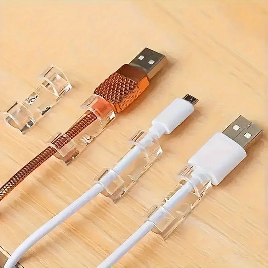 Transparent Self-Adhesive Cable Clips