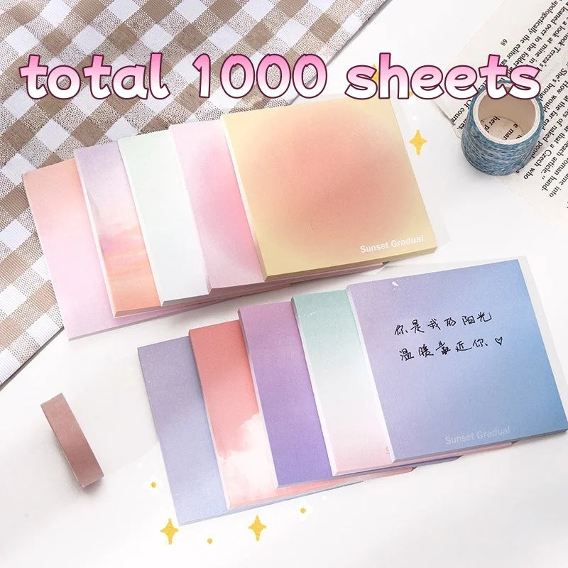 200 Sheets Gradient Color Sticky Notes Set
