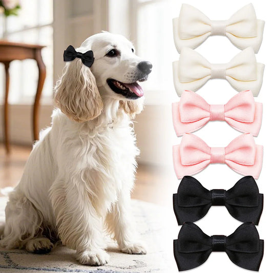 2PCS Dog Hair Bow Clips