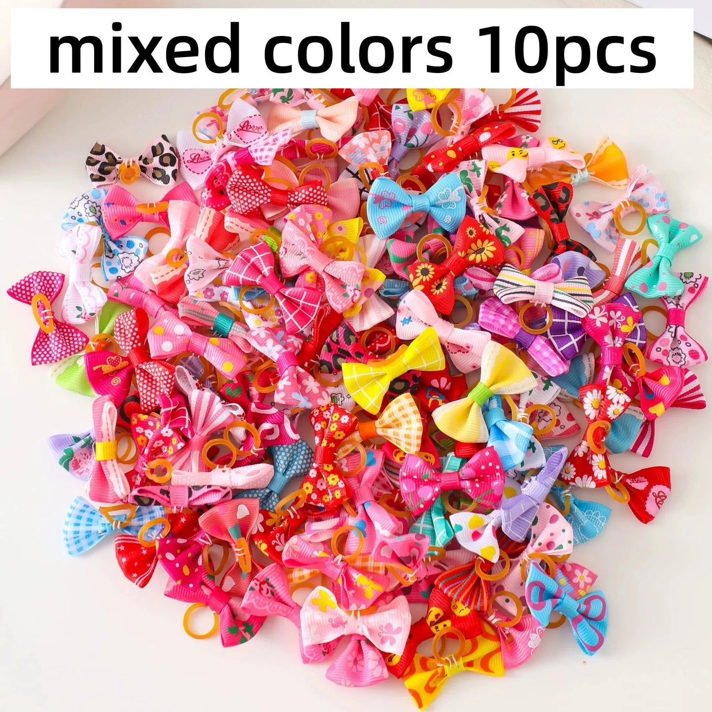 10Pcs Cute Pet Hair Bow Accessories