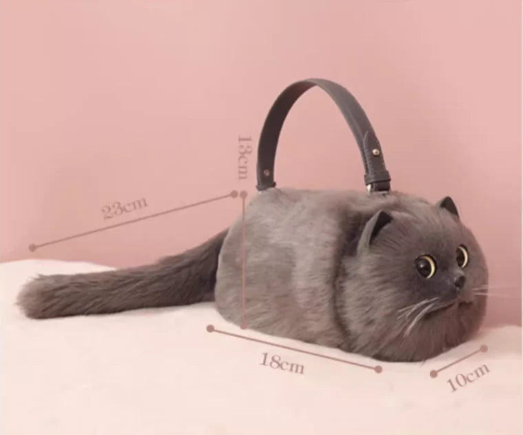 Cute Plush Cat Shoulder Bag