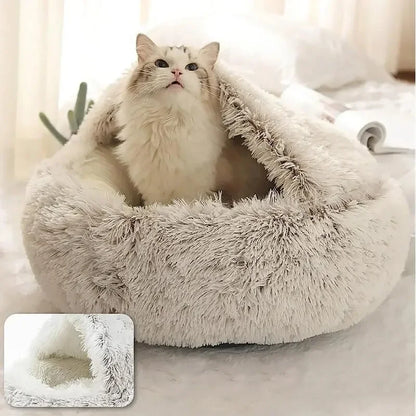 2-in-1 Soft Cushion Bed for Cats & Small Dogs