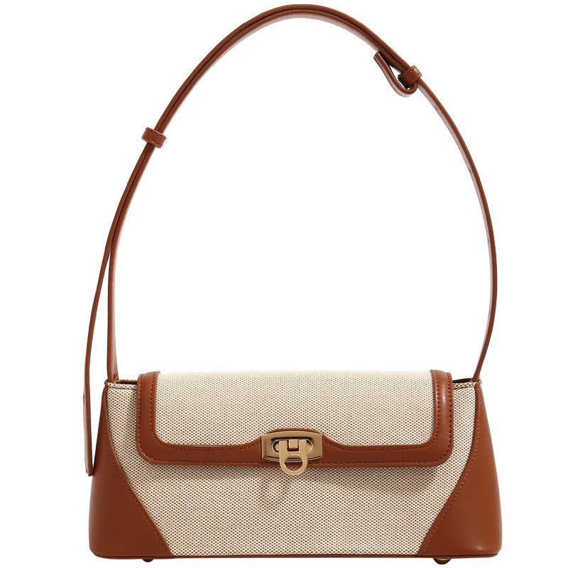 Women’s Color Block Baguette Shoulder Bag